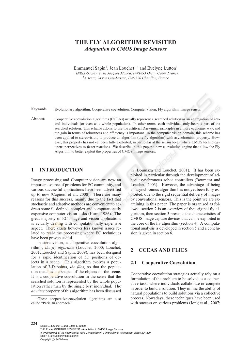 THE FLY ALGORITHM REVISITED Adaptation to CMOS Image Sensors