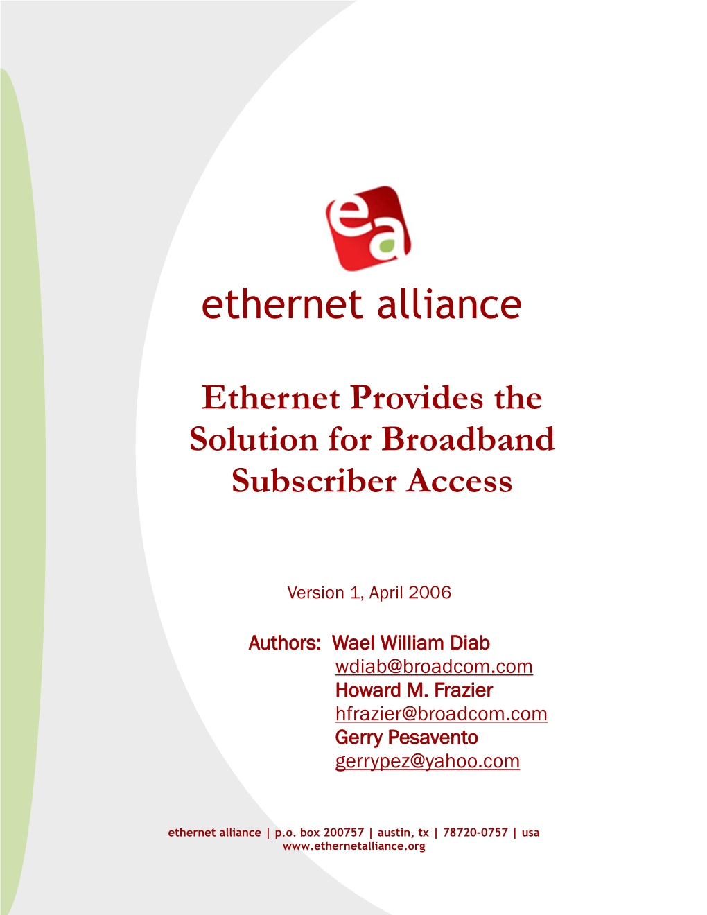 Scope of Efm Ethernet Alliance