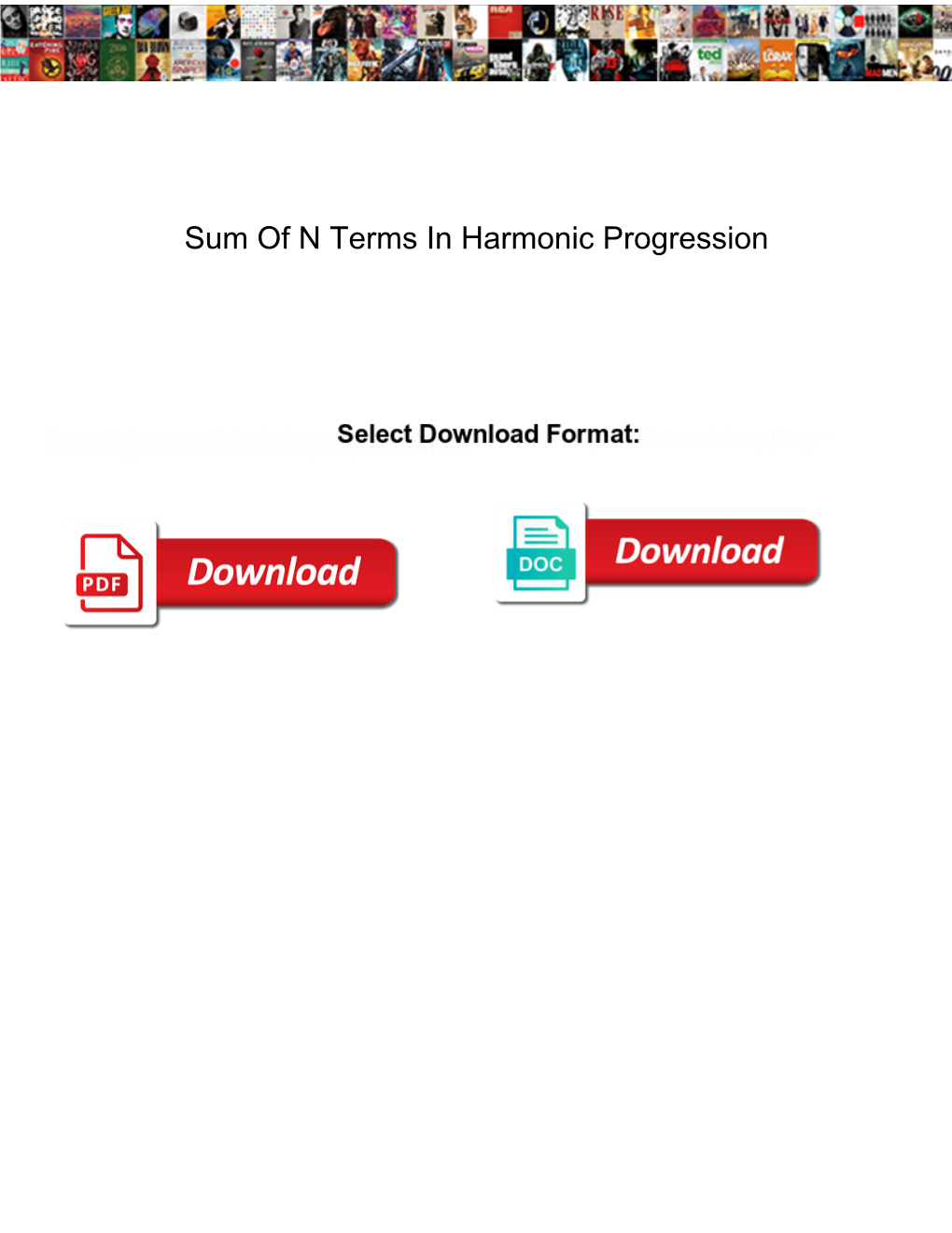 Sum of N Terms in Harmonic Progression