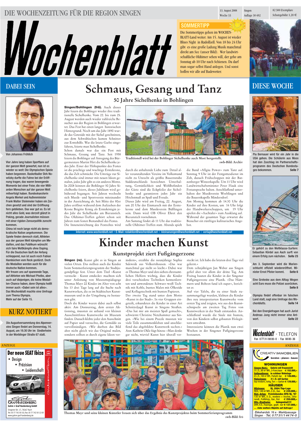 Singener Wochenblatt Vom 13. August 2008