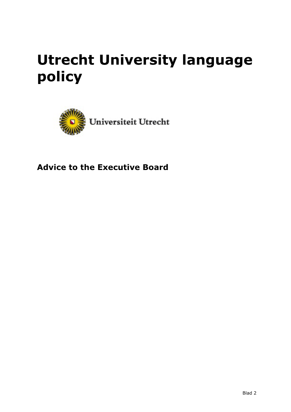 Utrecht University Language Policy