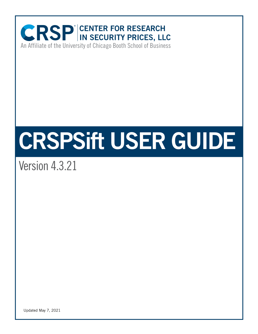 Crspsift 4.3.21 User Guide | Chapter 2: Installation and Setup PAGE 7 License Agreement