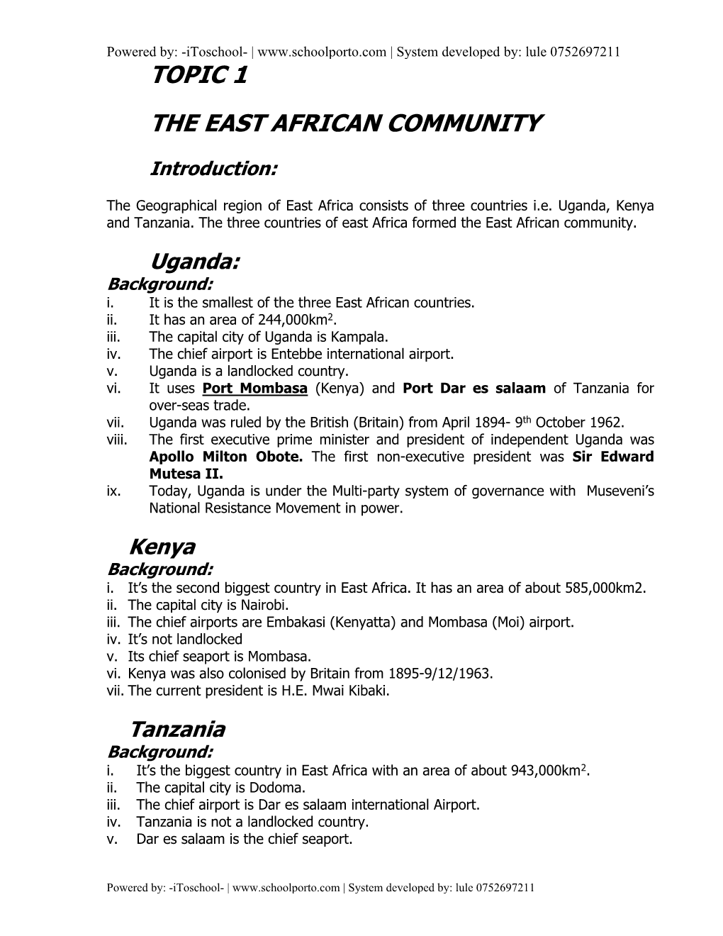 The East African Community