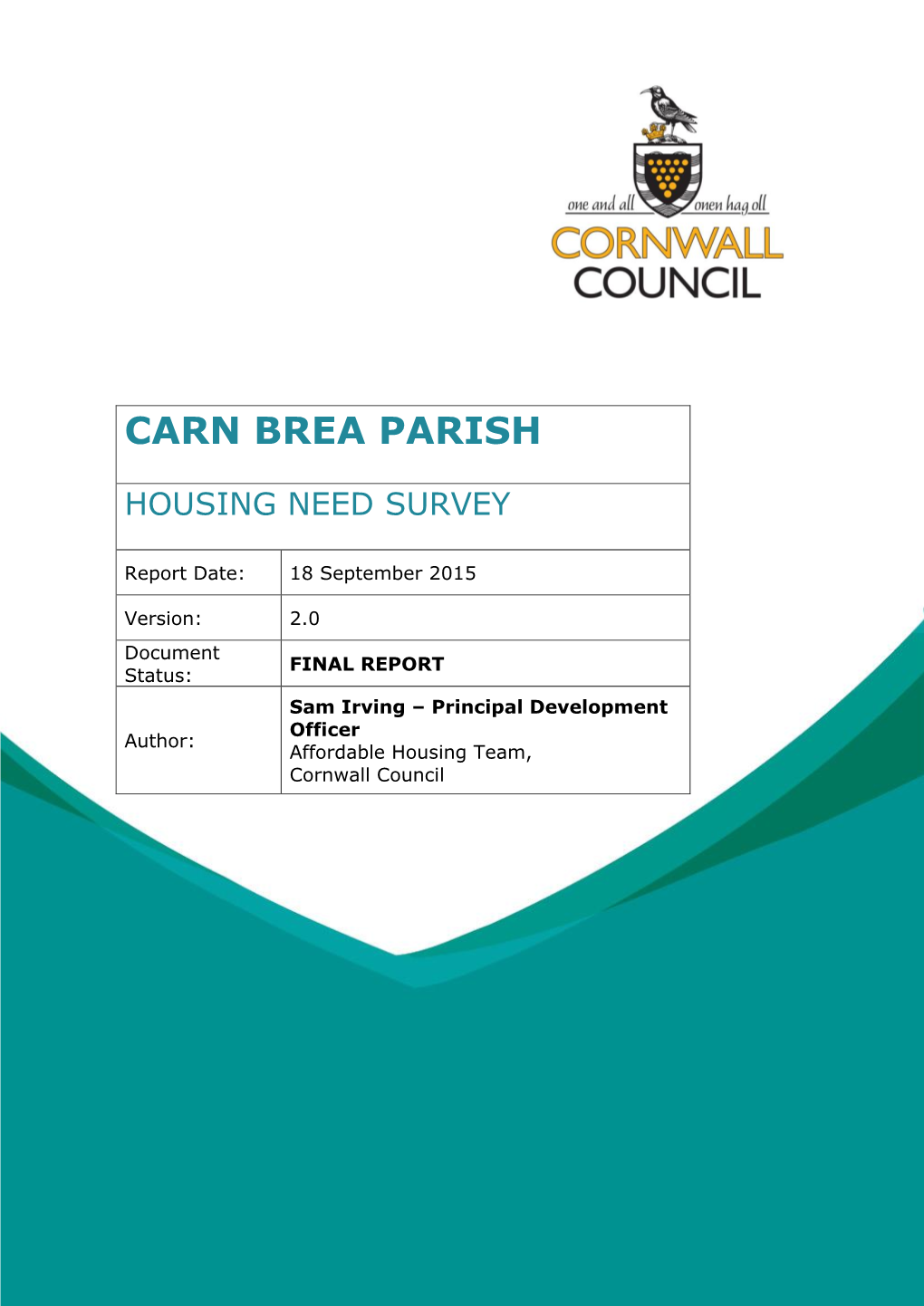 Carn Brea Housing Need Survey