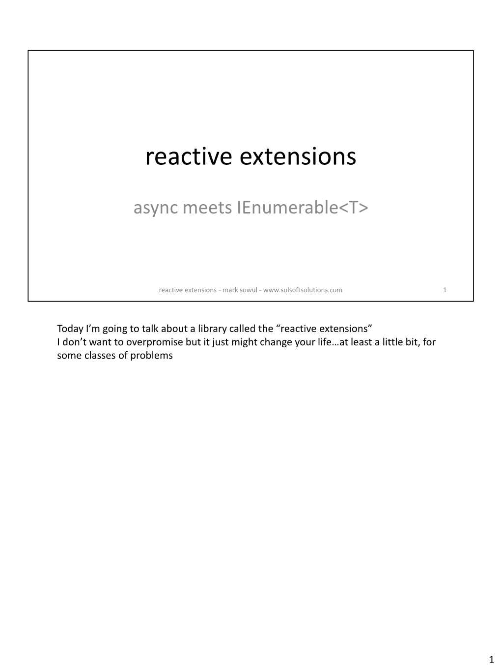 Reactive Extensions
