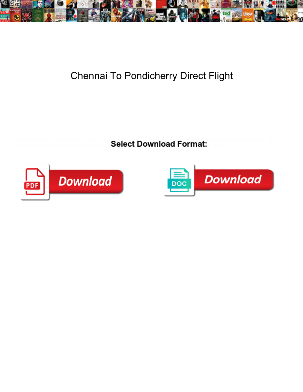 Chennai to Pondicherry Direct Flight