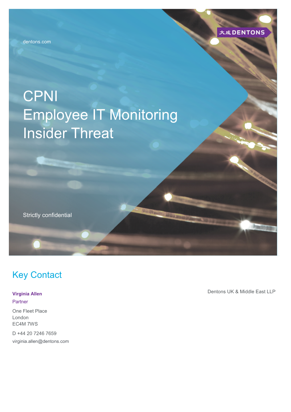 CPNI Employee IT Monitoring Insider Threat