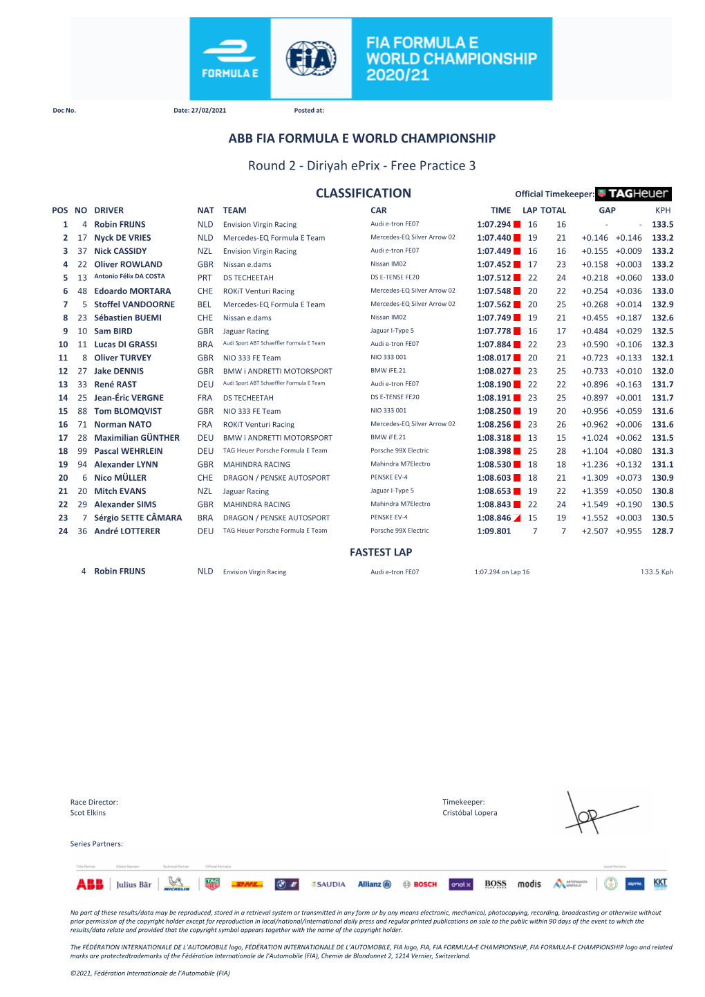 Diriyah Eprix - Free Practice 3