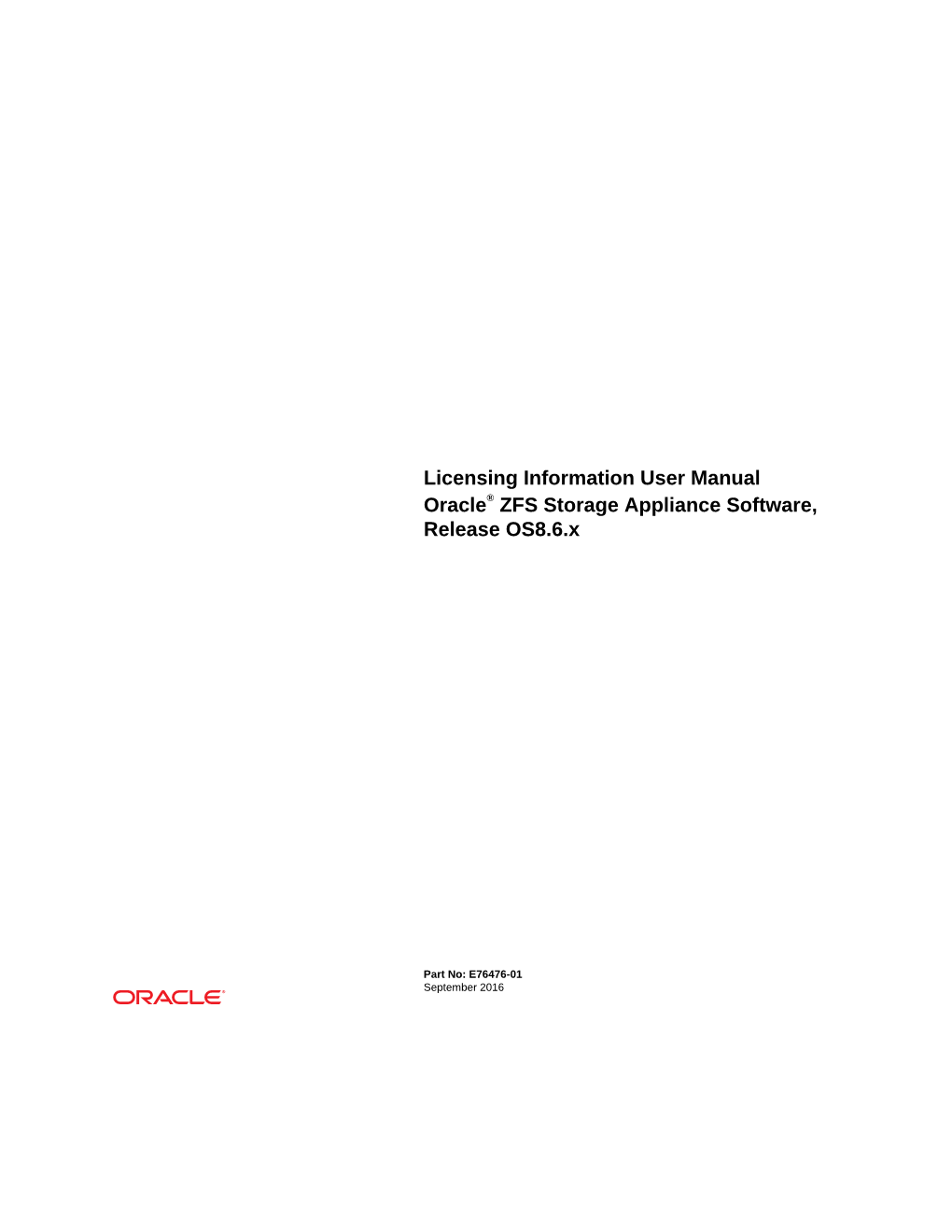 Licensing Information User Manual Oracle® ZFS Storage Appliance
