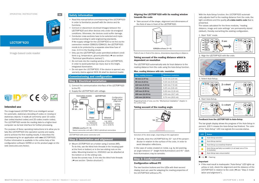 LECTOR®620, Image-Based Code Reader