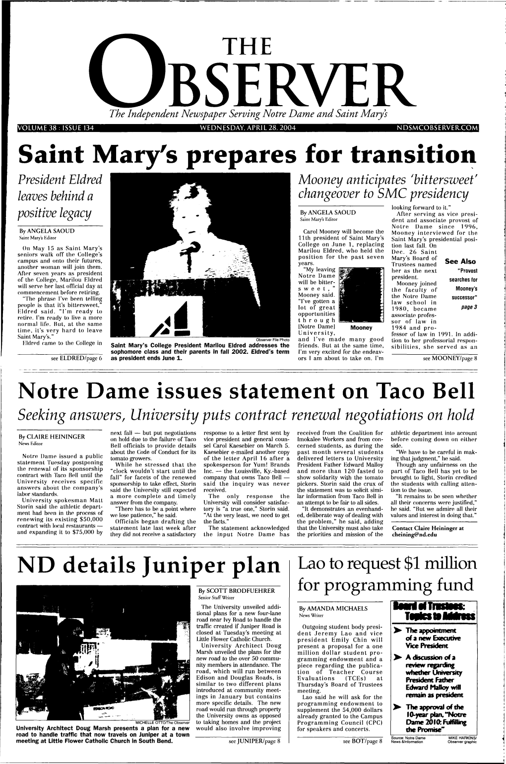 Saint Mary's Prepares for Transitio~