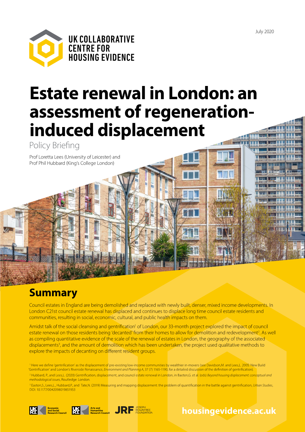 Estate Renewal in London: an Assessment of Regeneration