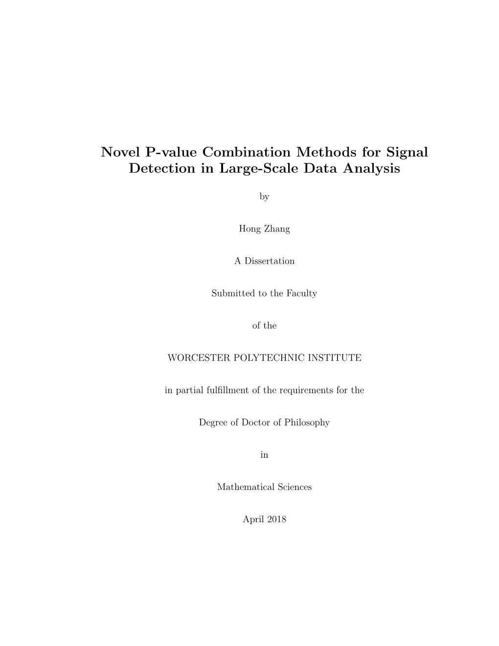 Novel P-Value Combination Methods for Signal Detection in Large-Scale Data Analysis