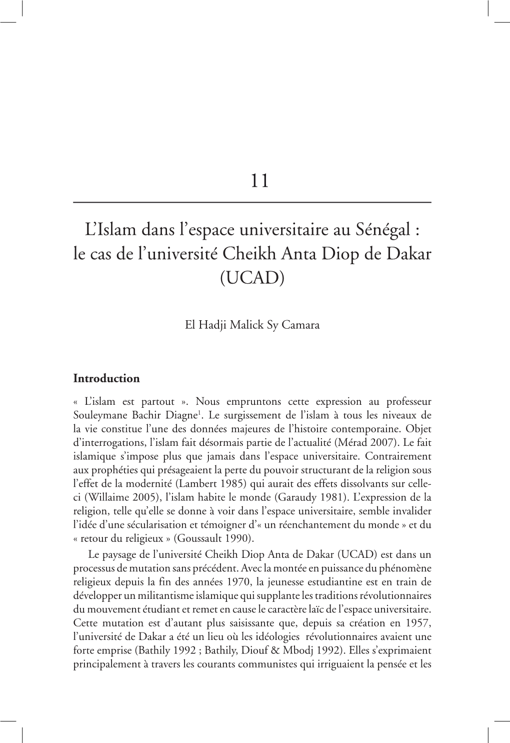 Le Cas De L'université Cheikh Anta Diop De Dakar (UCAD)