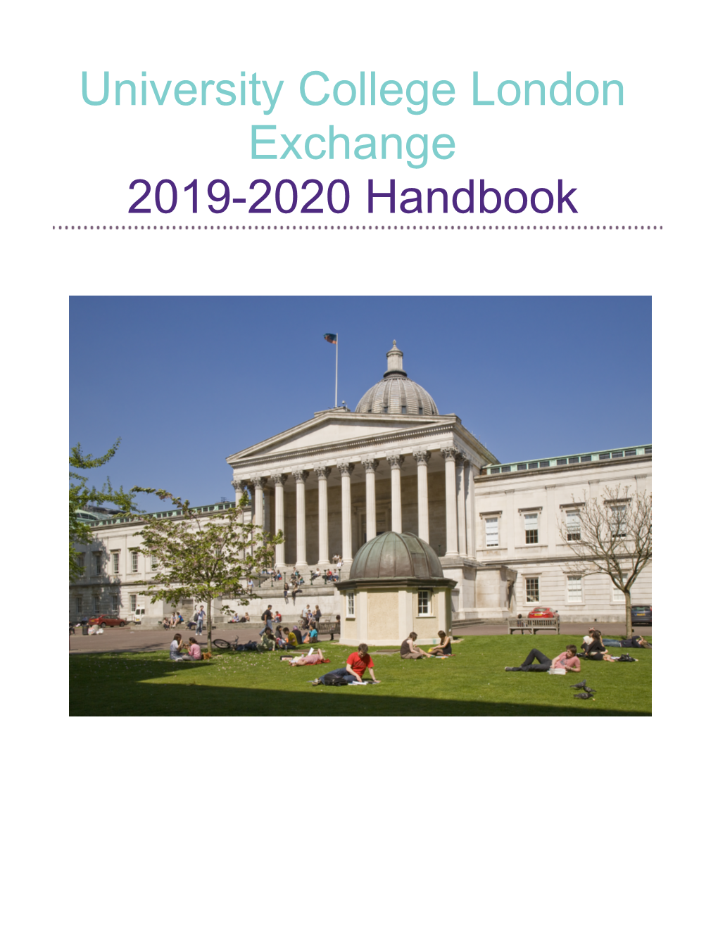 University College London Exchange 2019-2020 Handbook