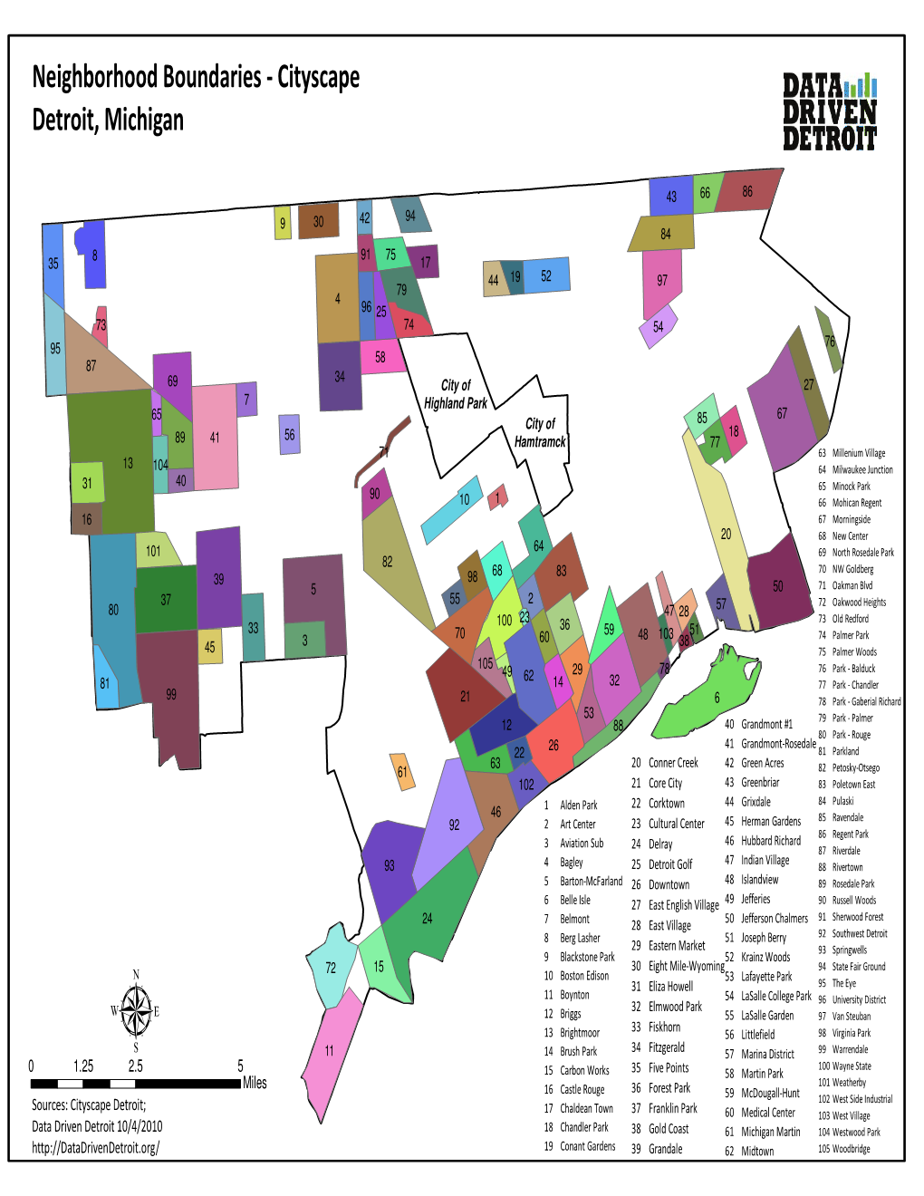 Neighborhood Boundaries - Cityscape Detroit, Michigan