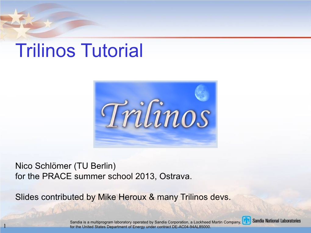 Trilinos Tutorial