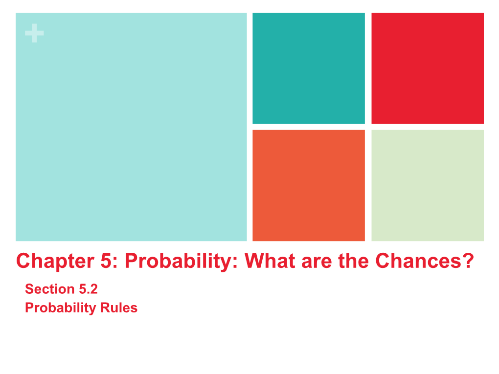 Chapter 5: Probability: What Are the Chances? Section 5.2 Probability Rules Pierced Pierced Ears