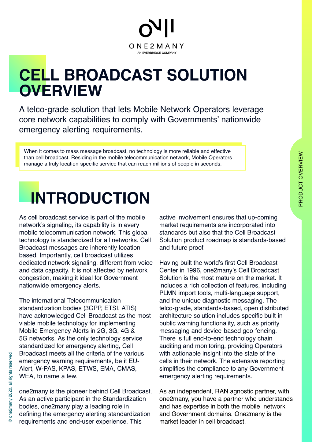 Cell Broadcast Solution Overview Introduction