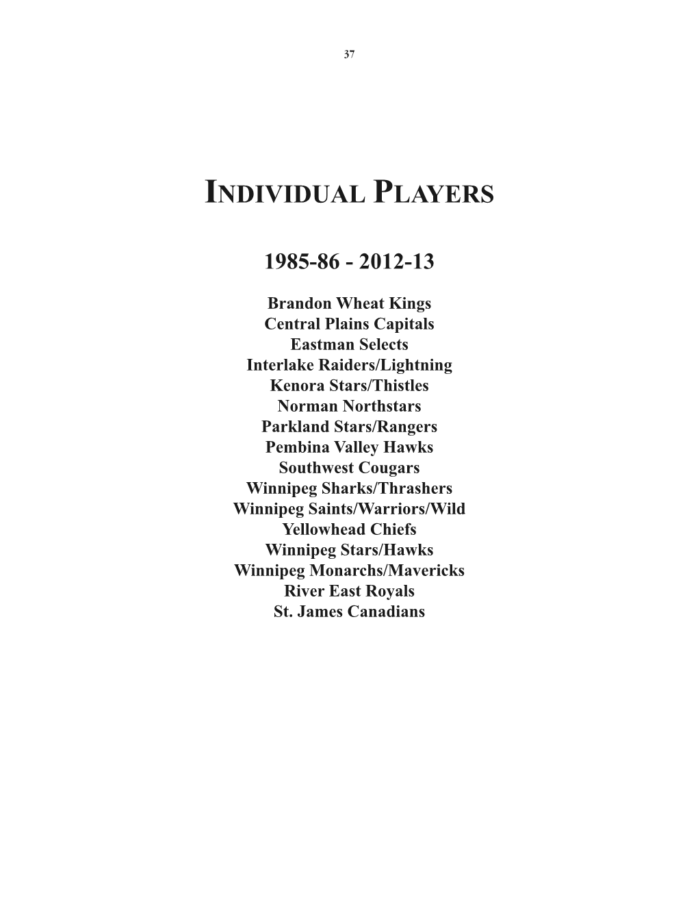 Individual Players