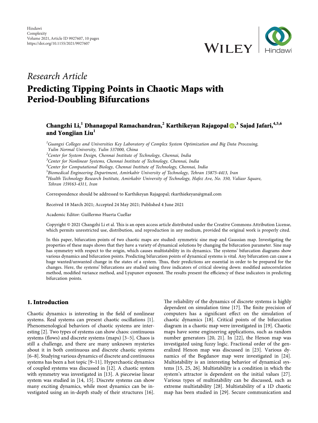 Predicting Tipping Points in Chaotic Maps with Period-Doubling Bifurcations