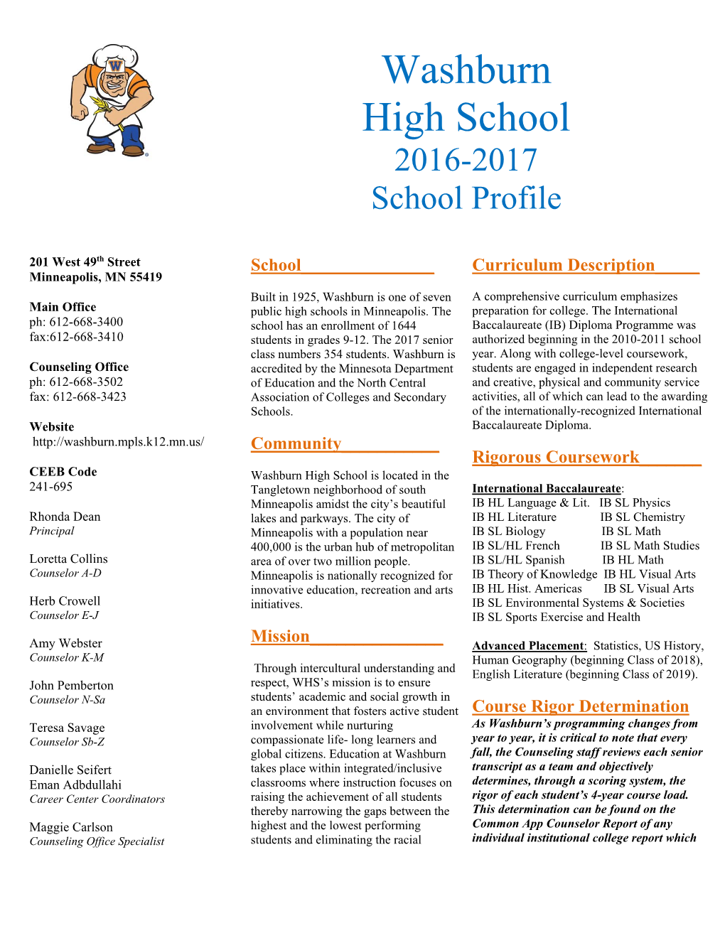 2016-2017 School Profile