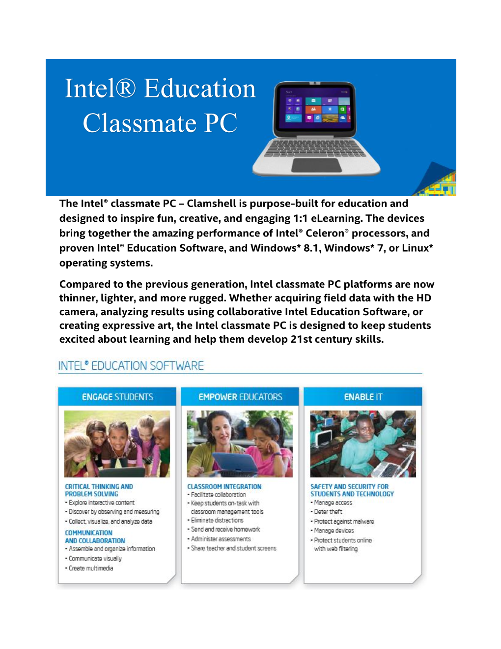 Intel® Education Classmate PC