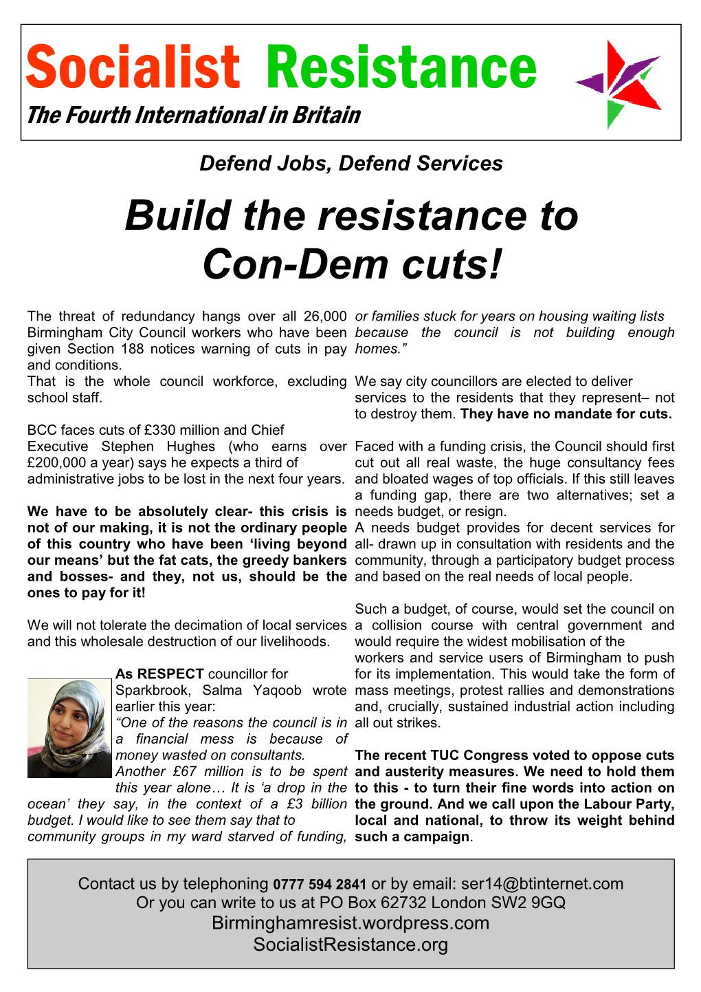 New Leaflet Distributed by Socialist