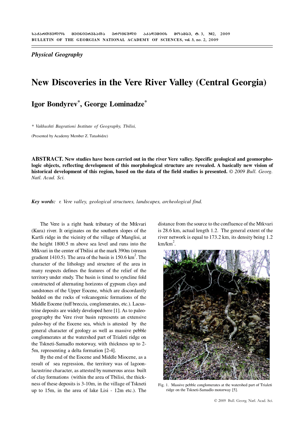 New Discoveries in the Vere River Valley (Central Georgia)