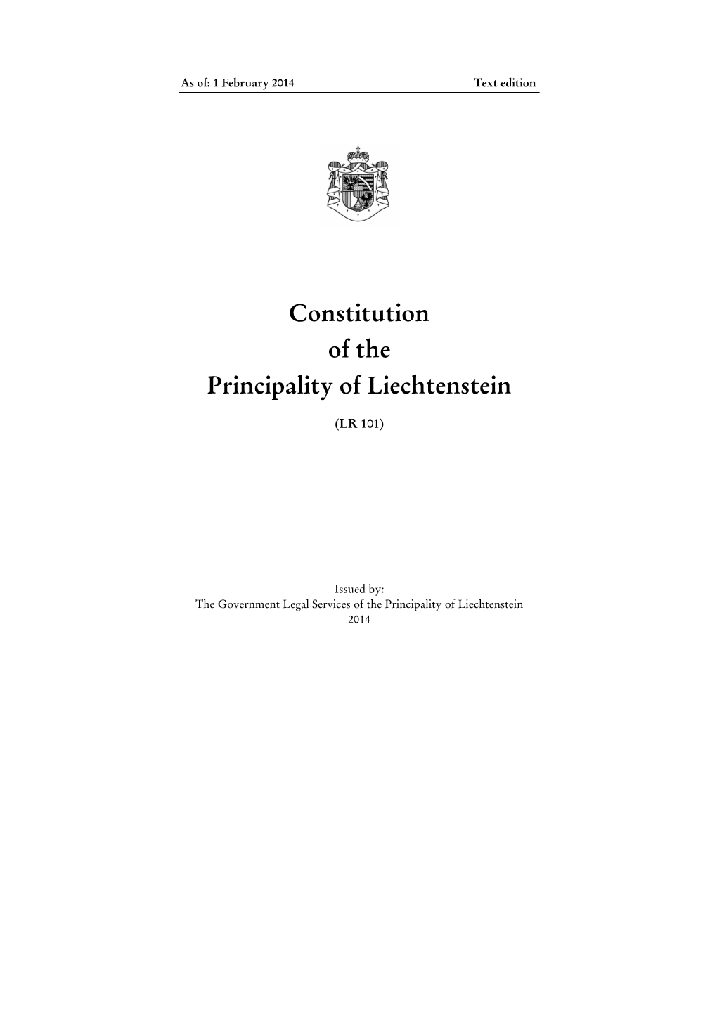 Constitution of the Principality of Liechtenstein