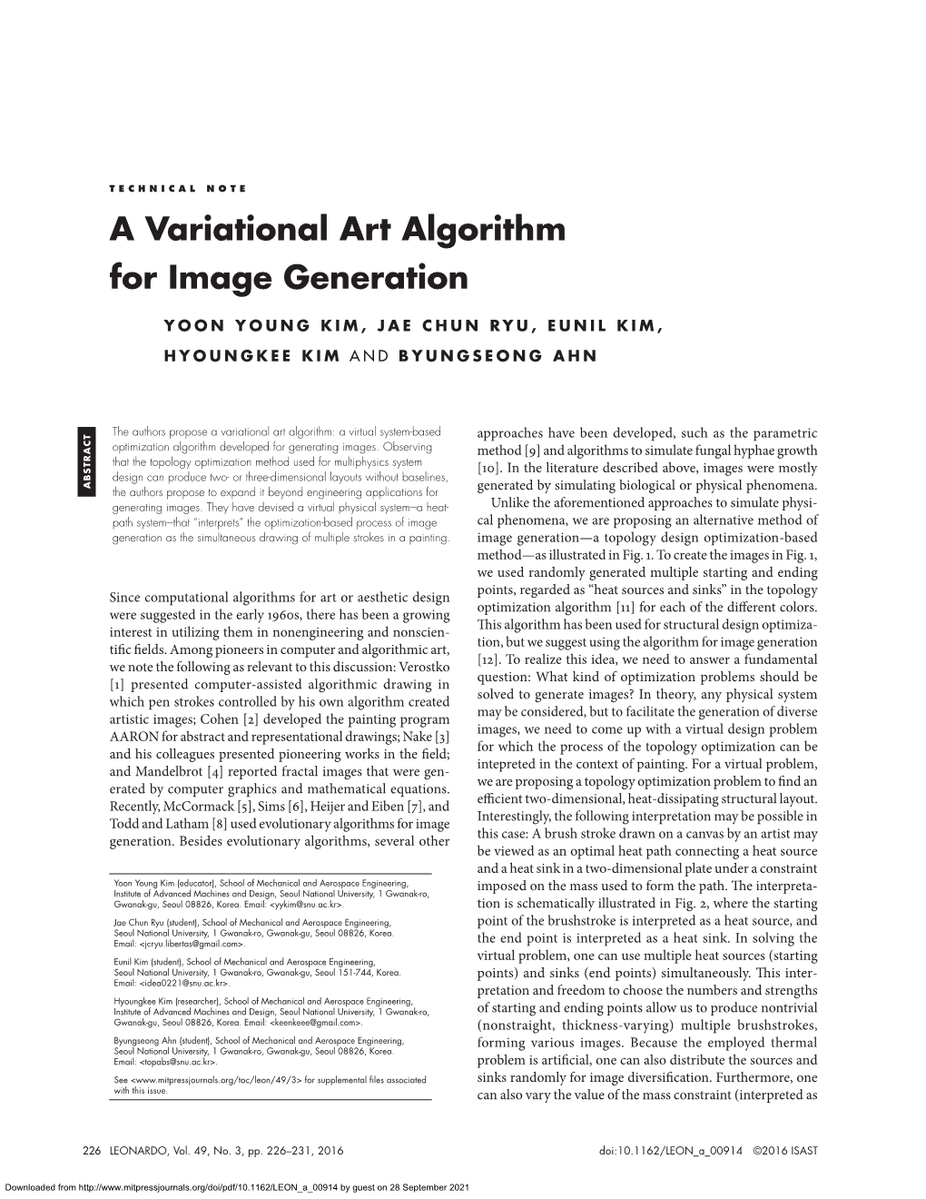 A Variational Art Algorithm for Image Generation