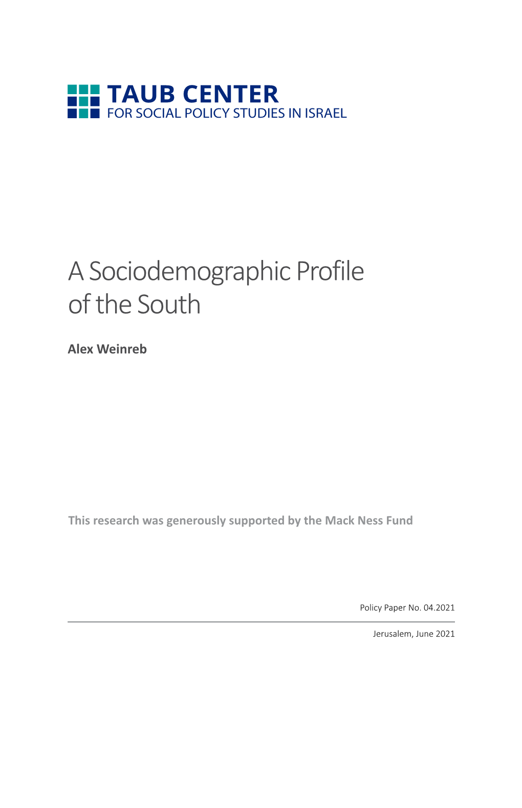 A Sociodemographic Profile of the South