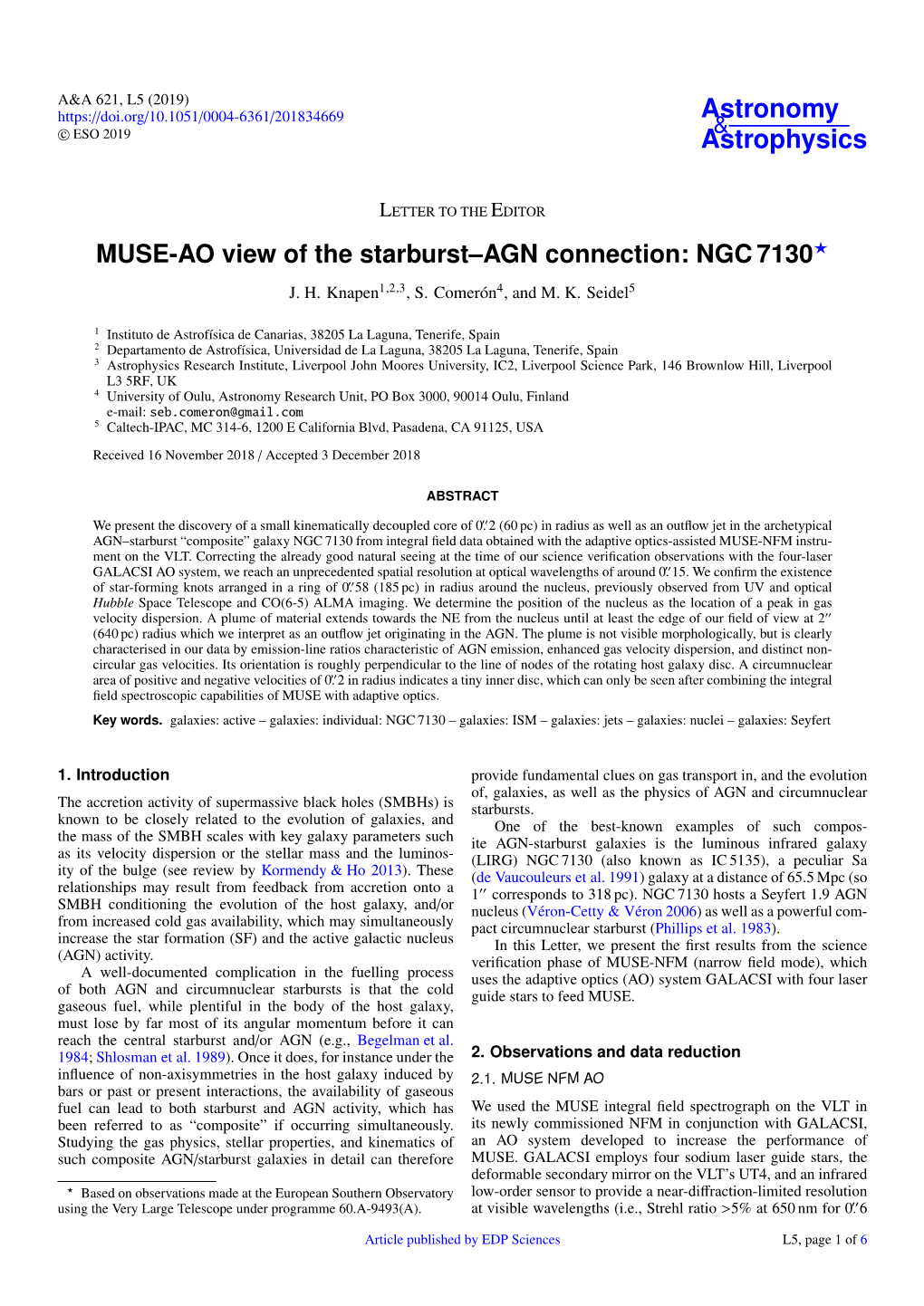 MUSE-AO View of the Starburst–AGN Connection: NGC 7130? J