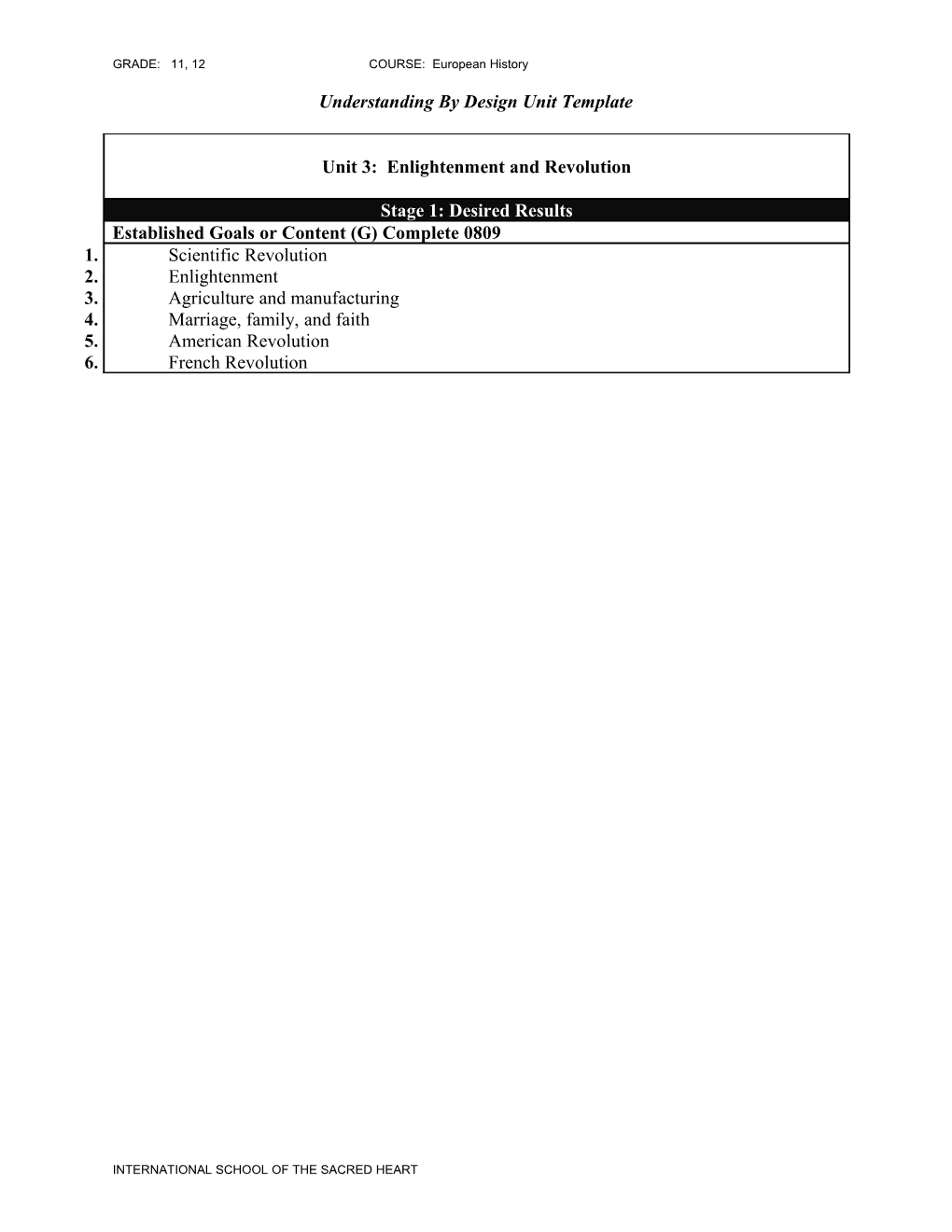 Understanding by Design 1-Page Template s1