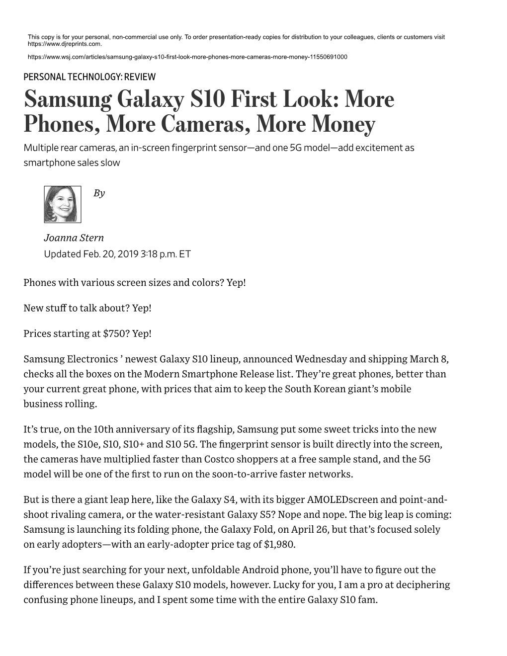 Samsung Galaxy S10 First Look: More Phones, More Cameras, More Money