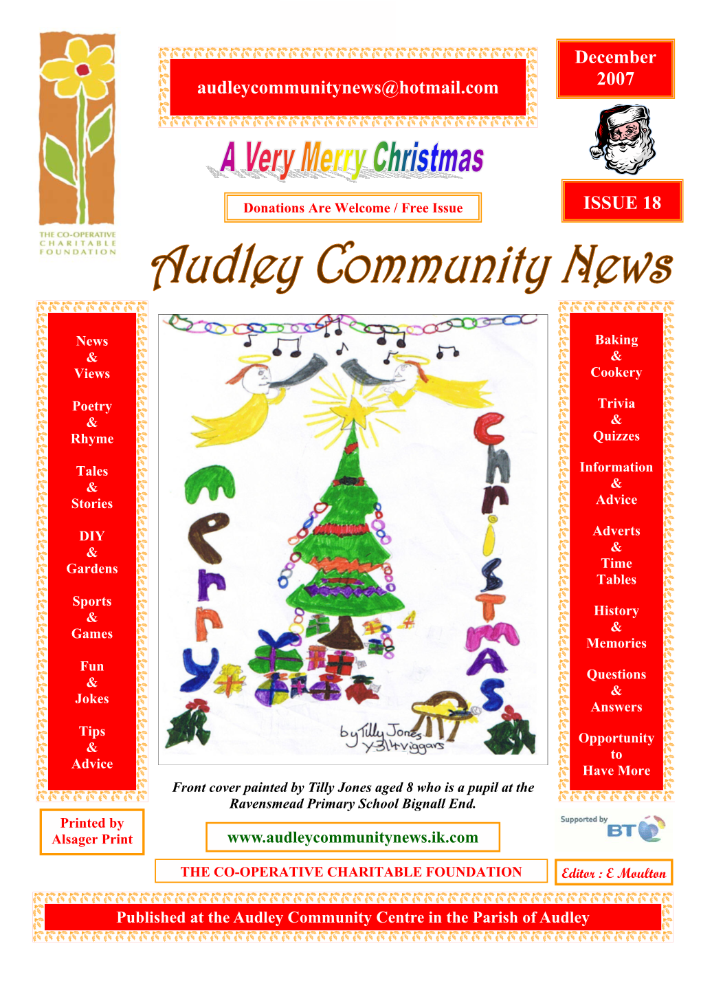 ISSUE 18 December 2007 Audleycommunitynews@Hotmail.Com