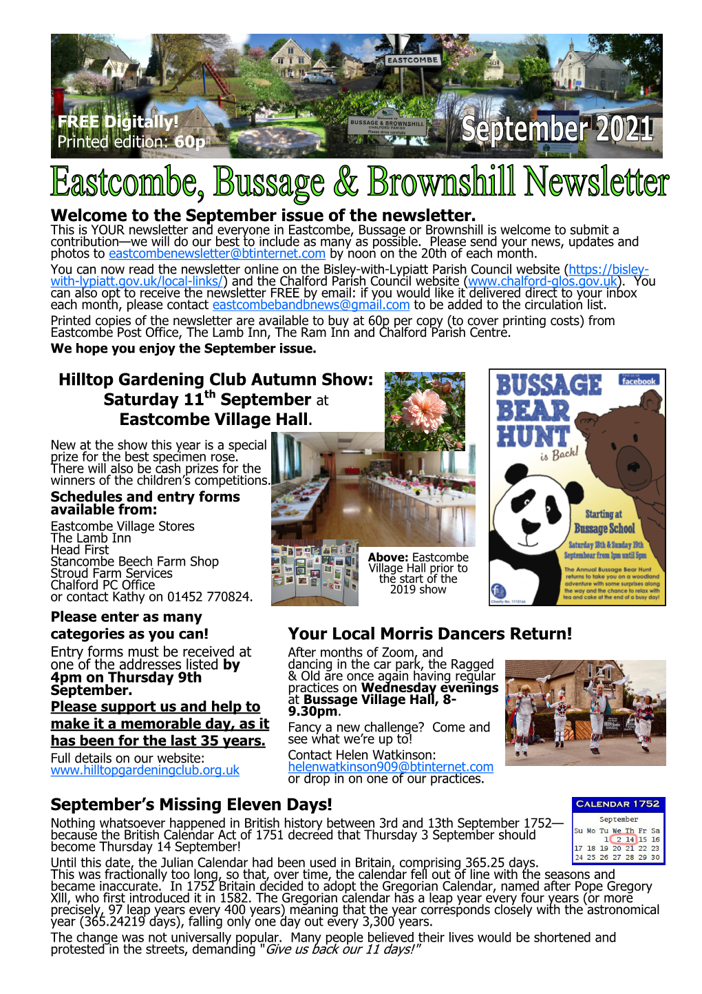 Eastcombe, Bussage & Brownshill Newsletter SEPTEMBER 2021