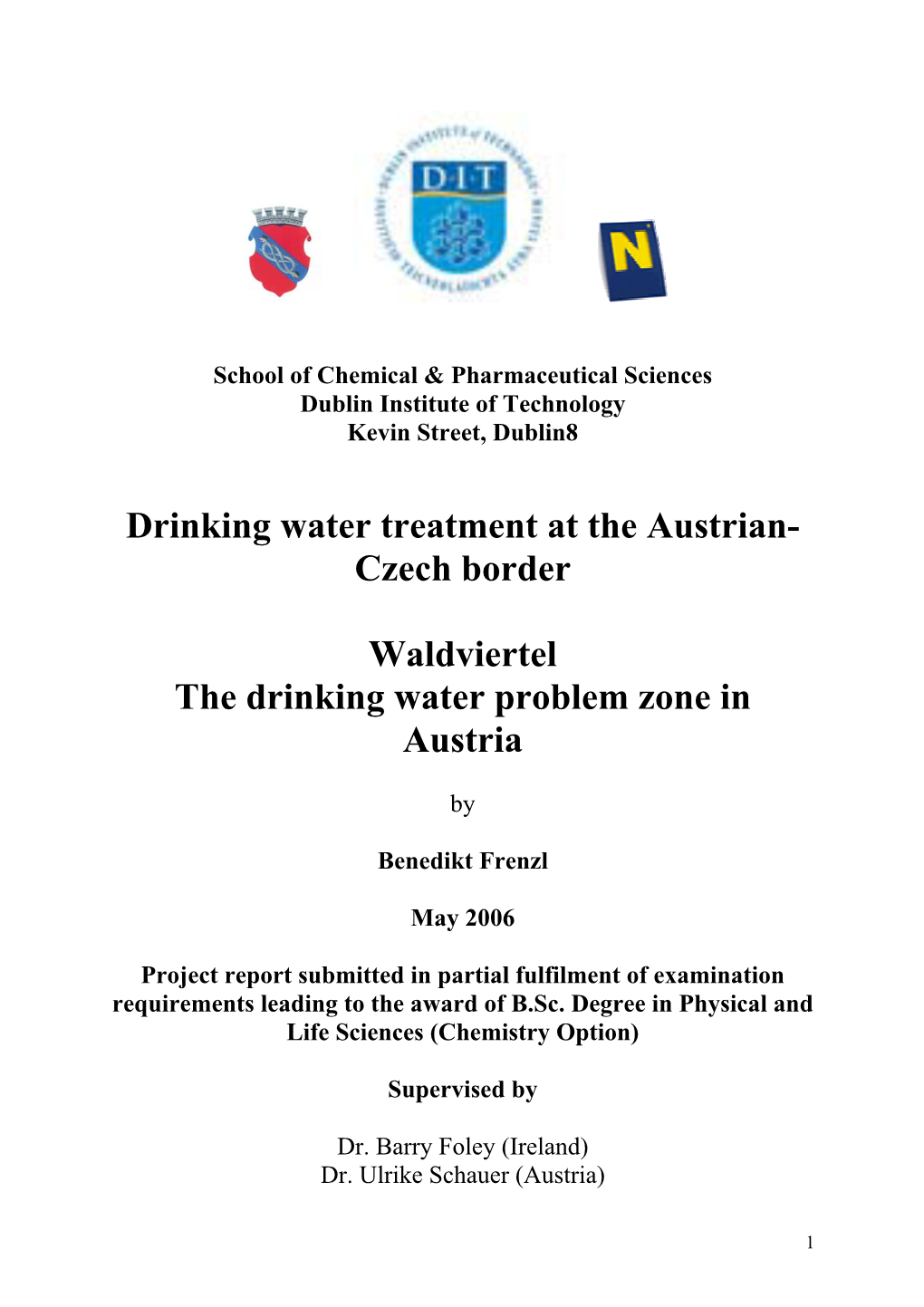 Drinking Water Treatment at the Austrian-Czech Border
