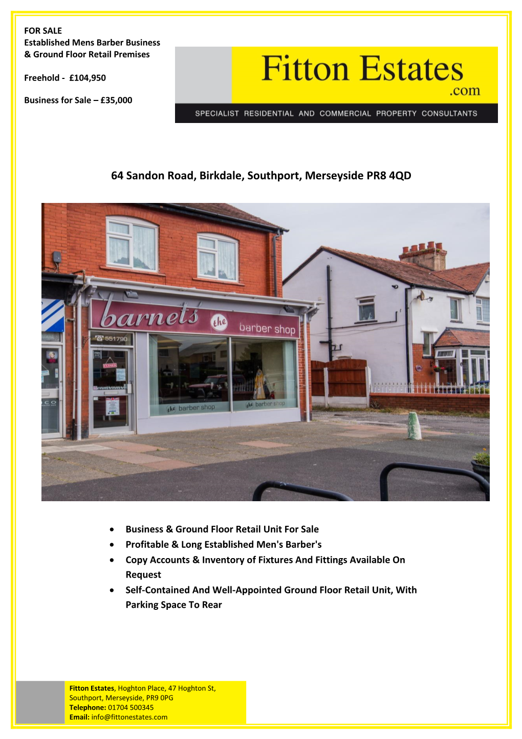 64 Sandon Road, Birkdale, Southport, Merseyside PR8 4QD