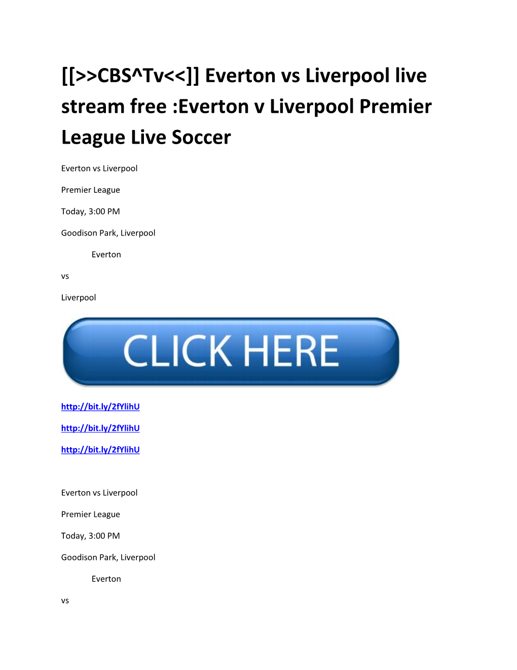 CBS^Tv&lt;&lt;]] Everton Vs Liverpool Live Stream Free :Everton V