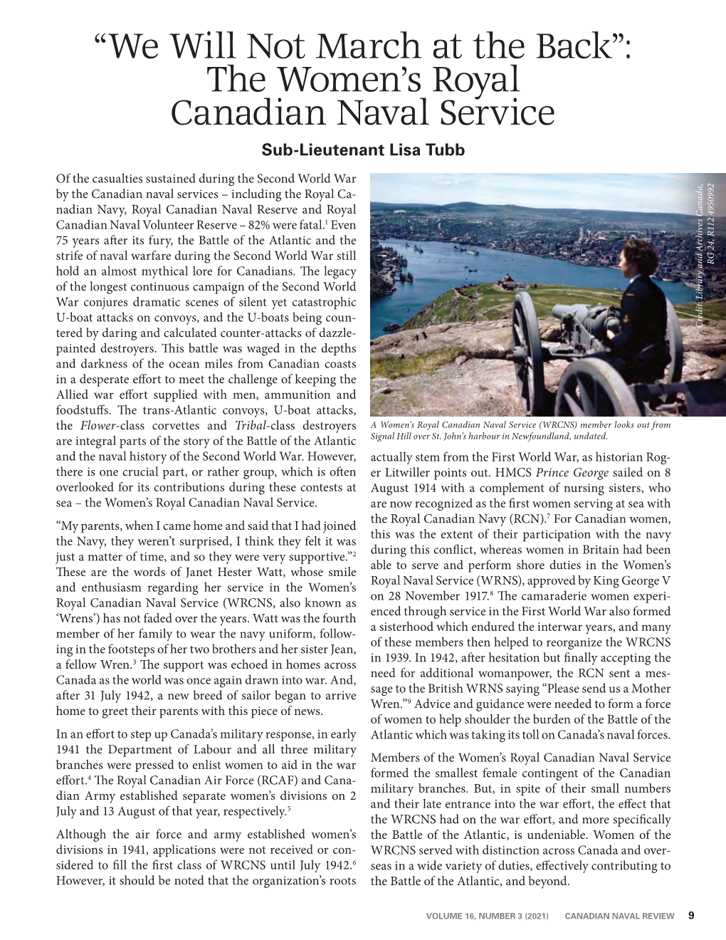 The Women's Royal Canadian Naval Service
