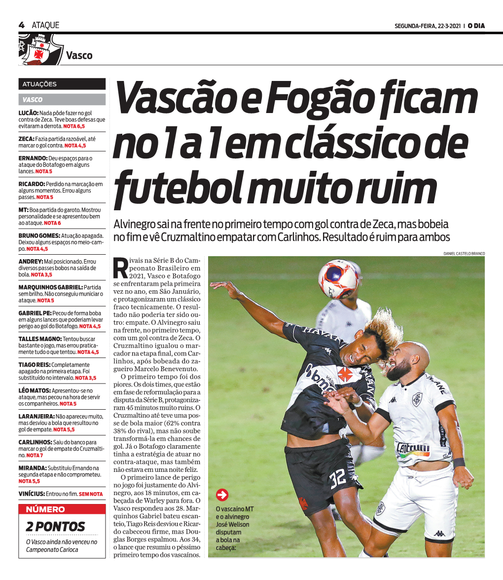 Vascão E Fogão Ficam No 1 a 1 Em Clássico De Futebol Muito Ruim