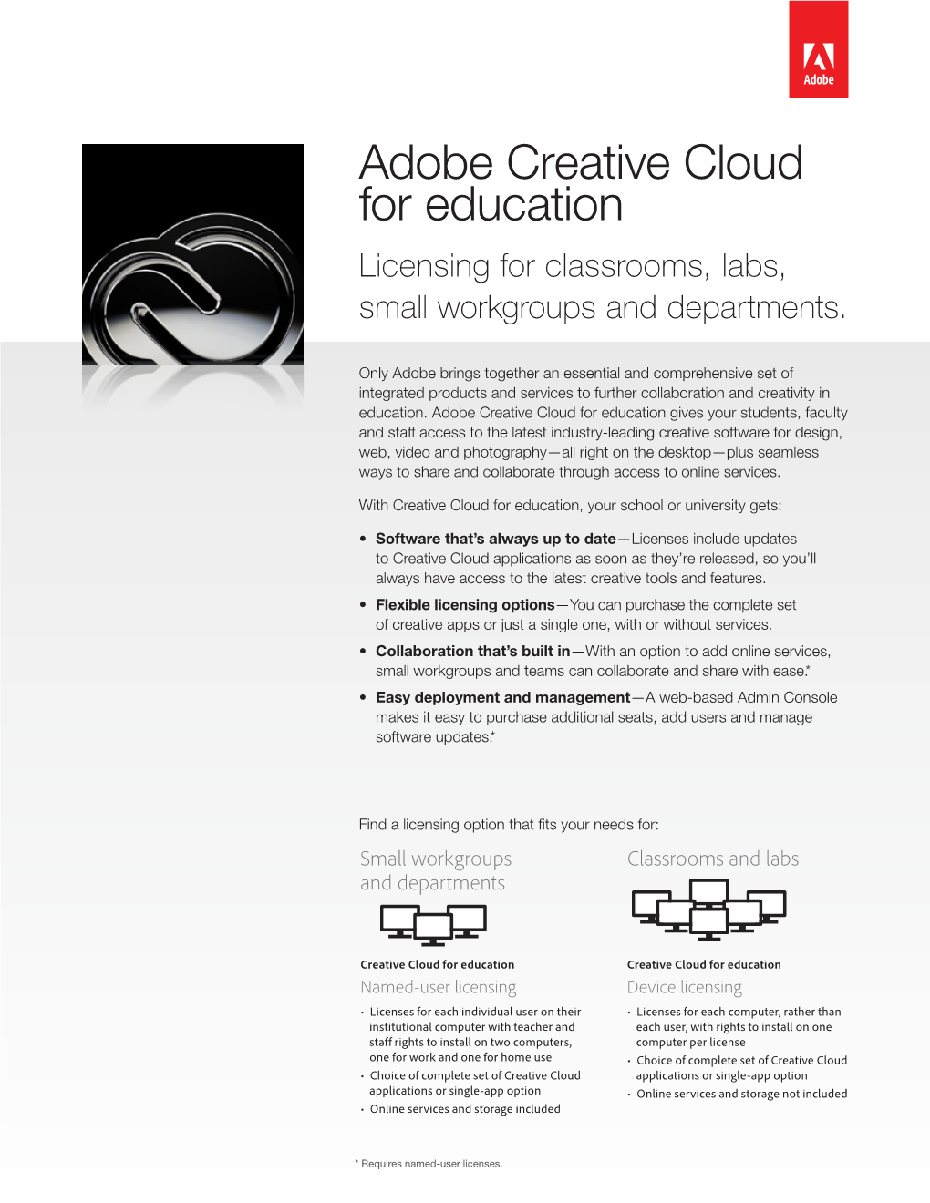 Adobe Creative Cloud for Education Licensing for Classrooms, Labs, Small Workgroups and Departments