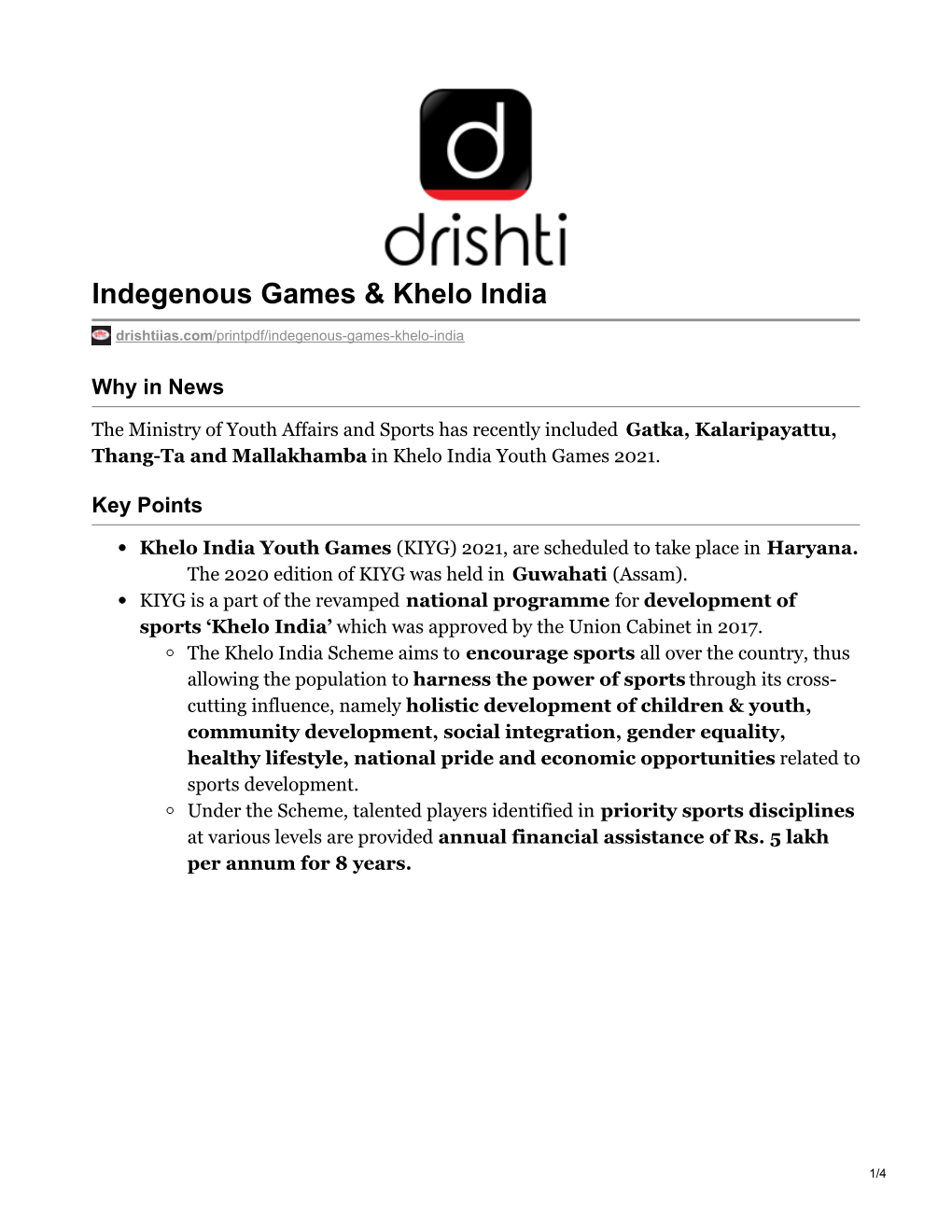 Indegenous Games & Khelo India