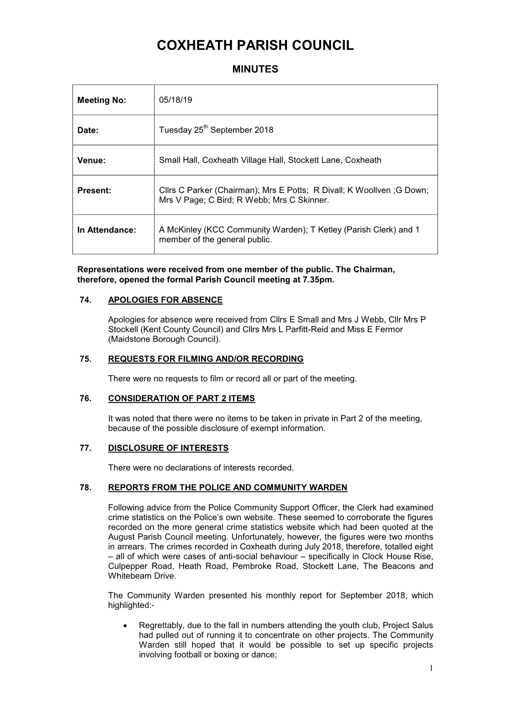 Coxheath Parish Council