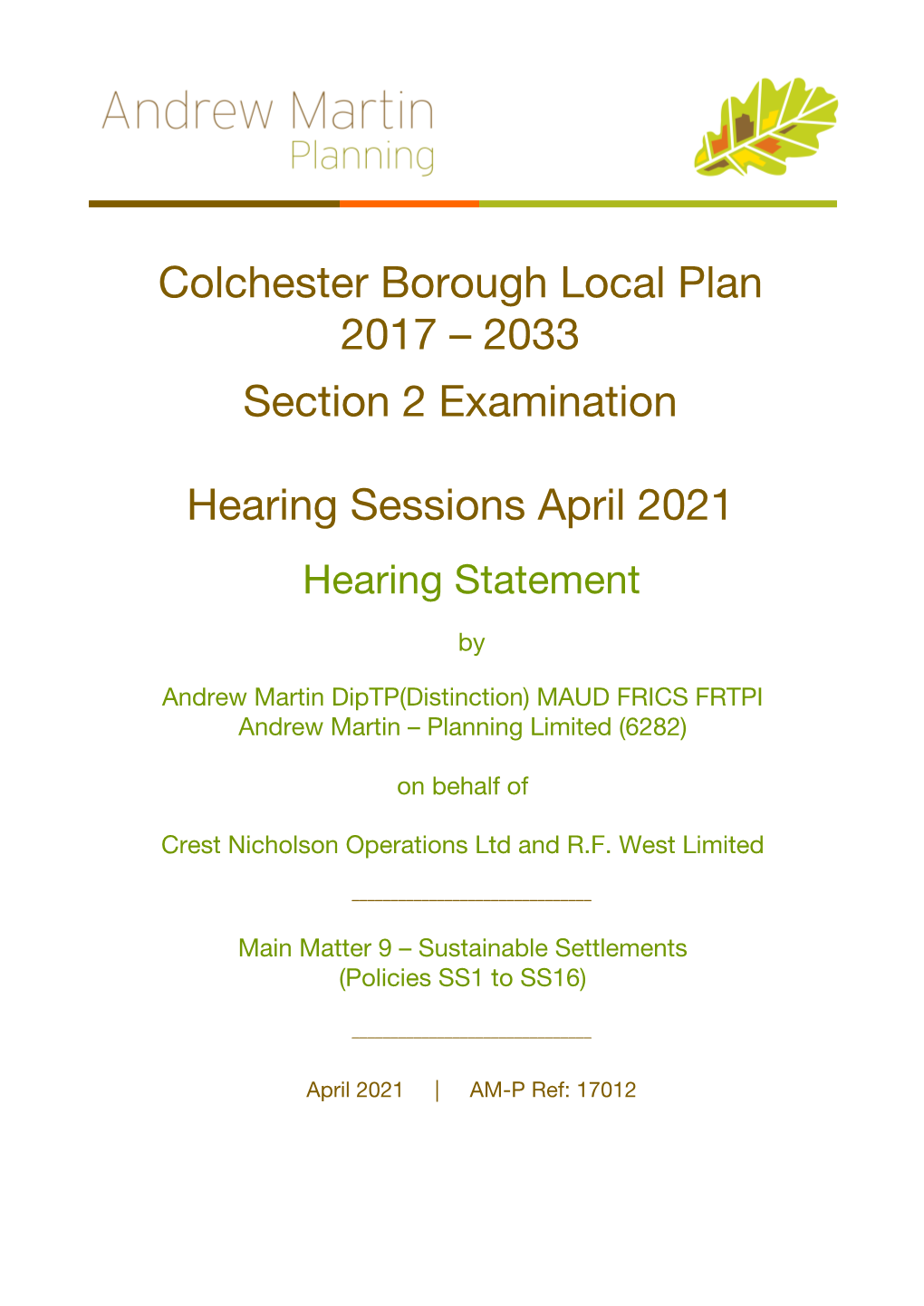 Colchester Borough Local Plan 2017 – 2033