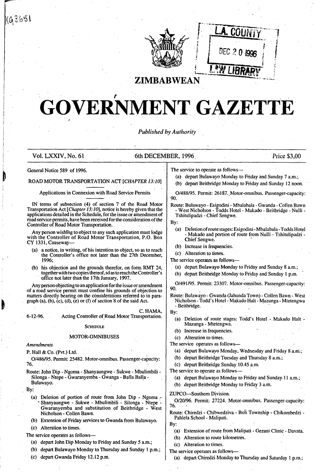 Government Gazette