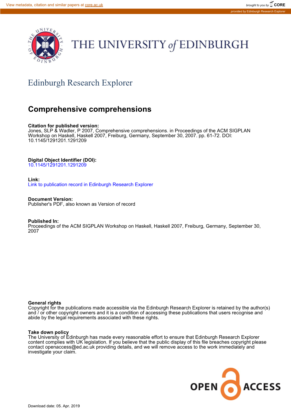 Edinburgh Research Explorer