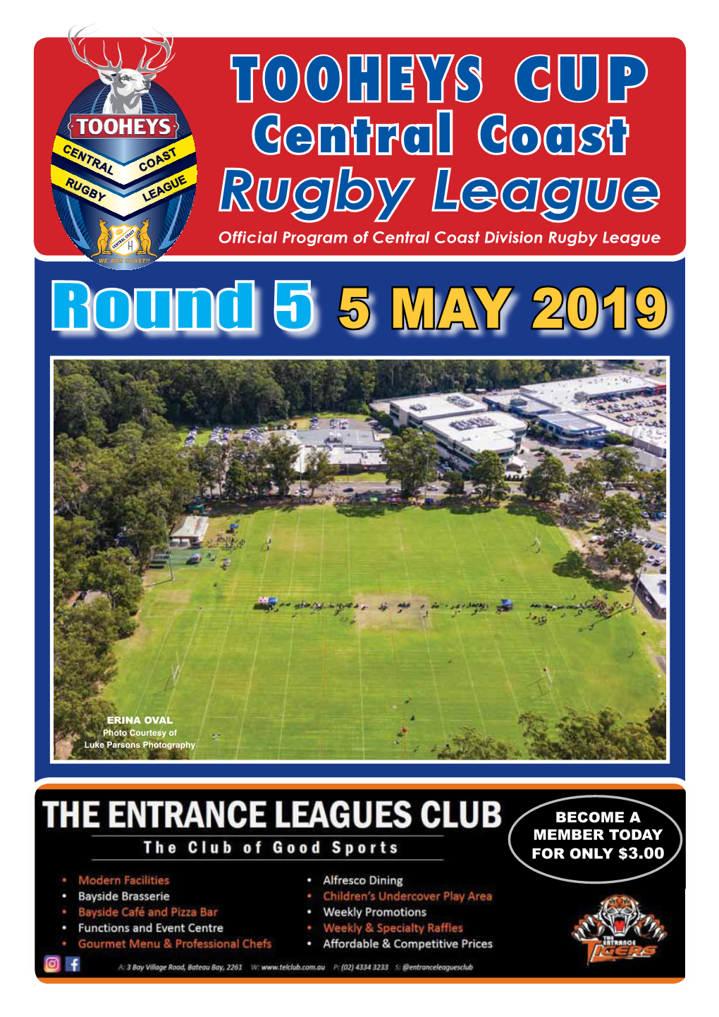 TOOHEYS CUP Central Coast Rugby League Official Program of Central Coast Division Rugby League