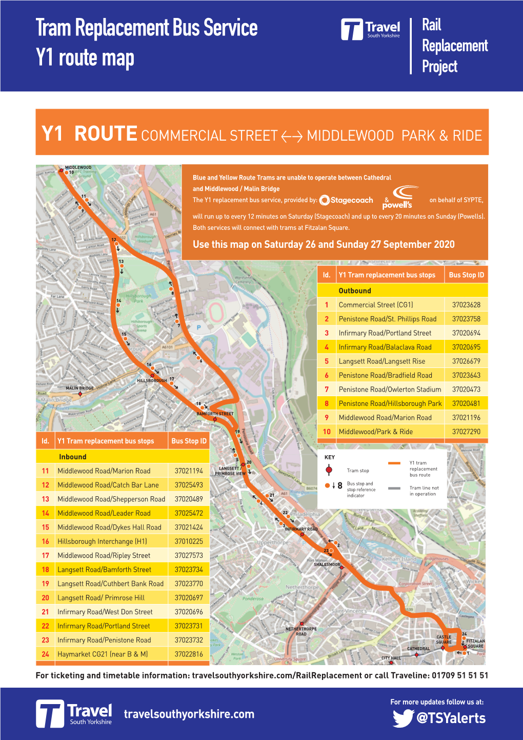 Y1 Route Commercial Street &lt;&gt; Middlewood Park & Ride